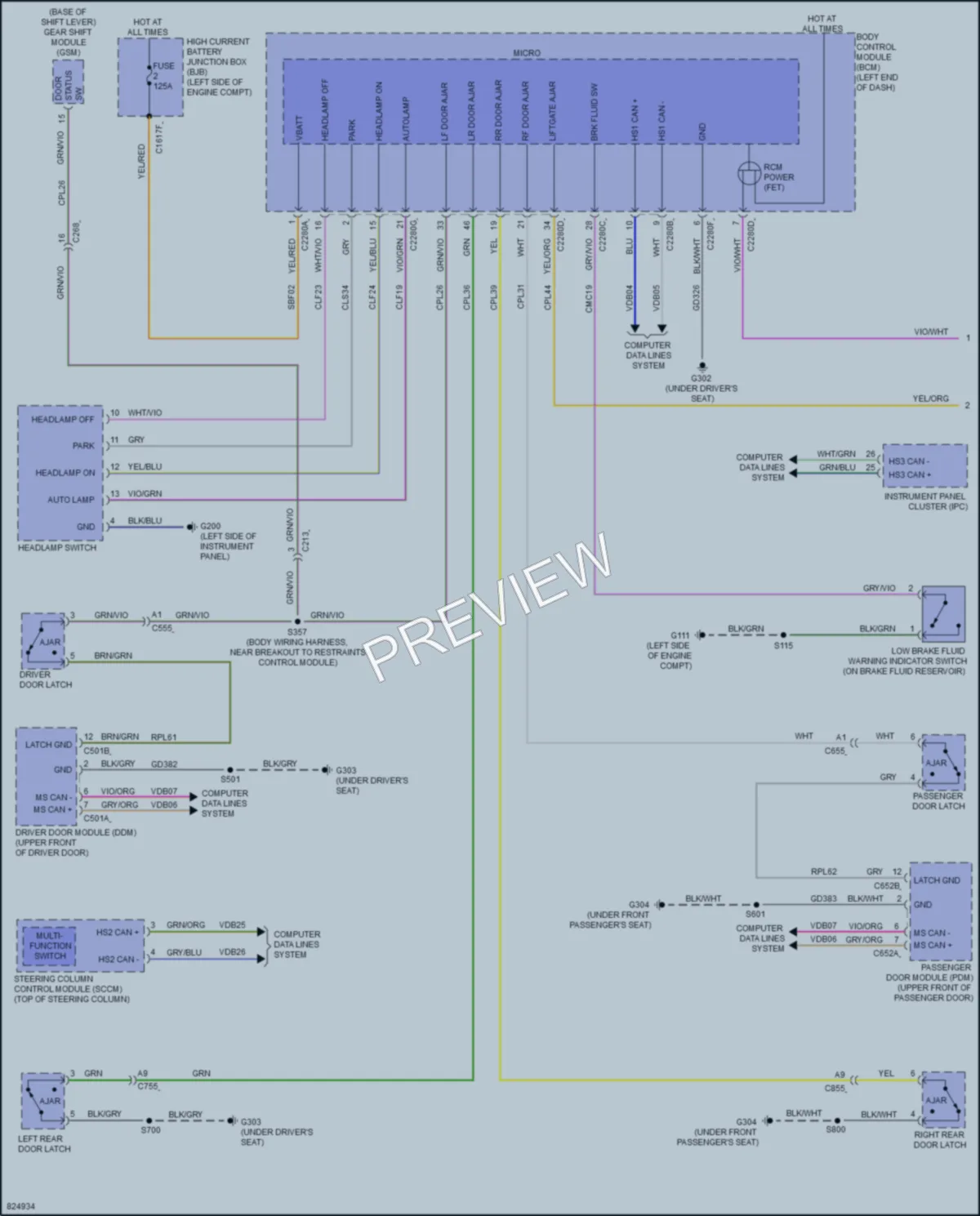 2023 Ford Edge Warning Systems wiring diagram preview
