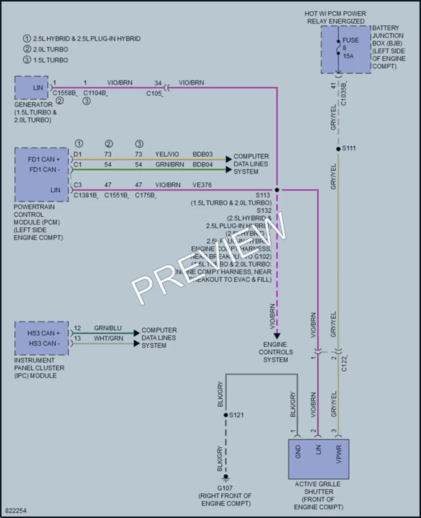 2023 Ford Escape Active Bodyworks wiring diagram preview