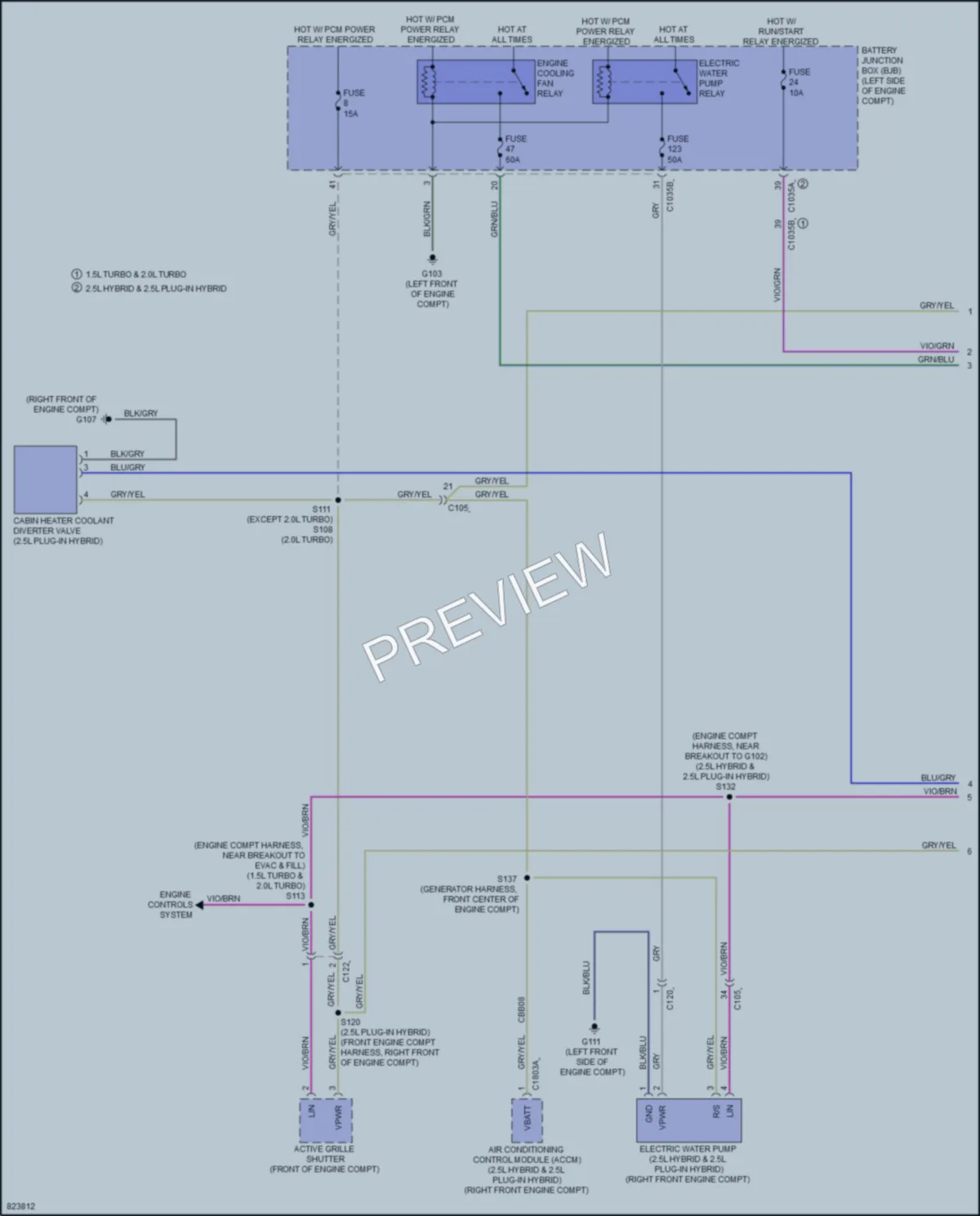 2023 Ford Escape Cooling Fan wiring diagram preview