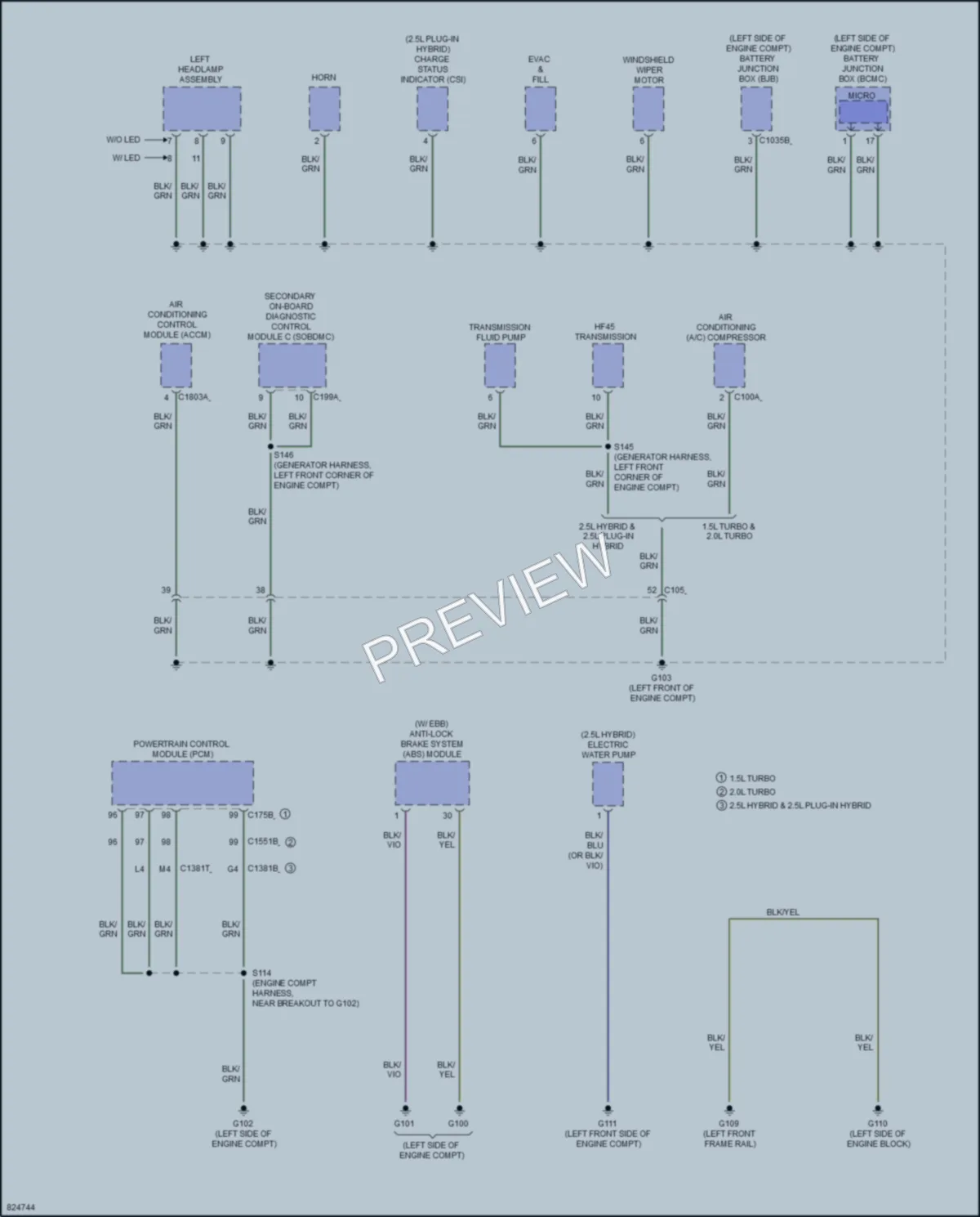 2023 Ford Escape Ground Distribution wiring diagram preview