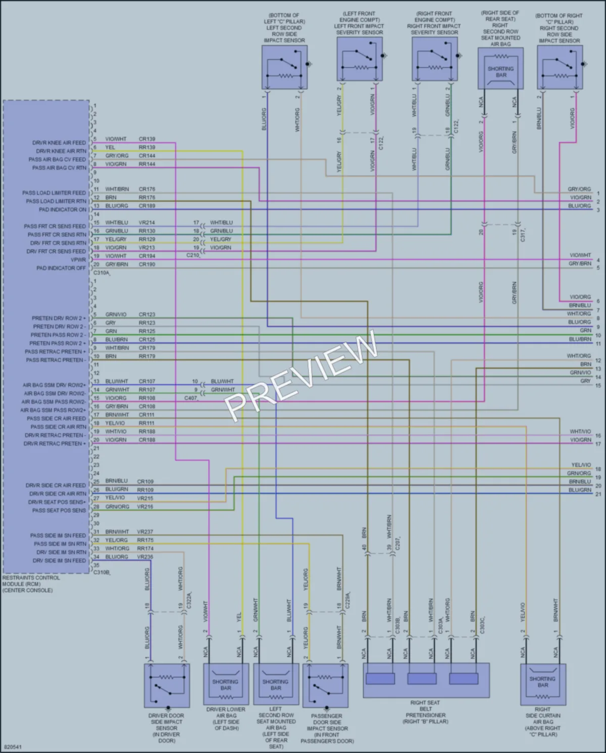 2023 Ford Escape Supplemental Restraints wiring diagram preview