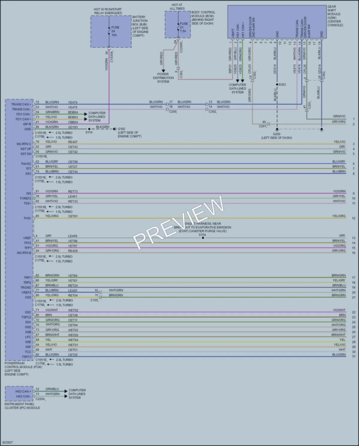 2023 Ford Escape Transmission wiring diagram preview