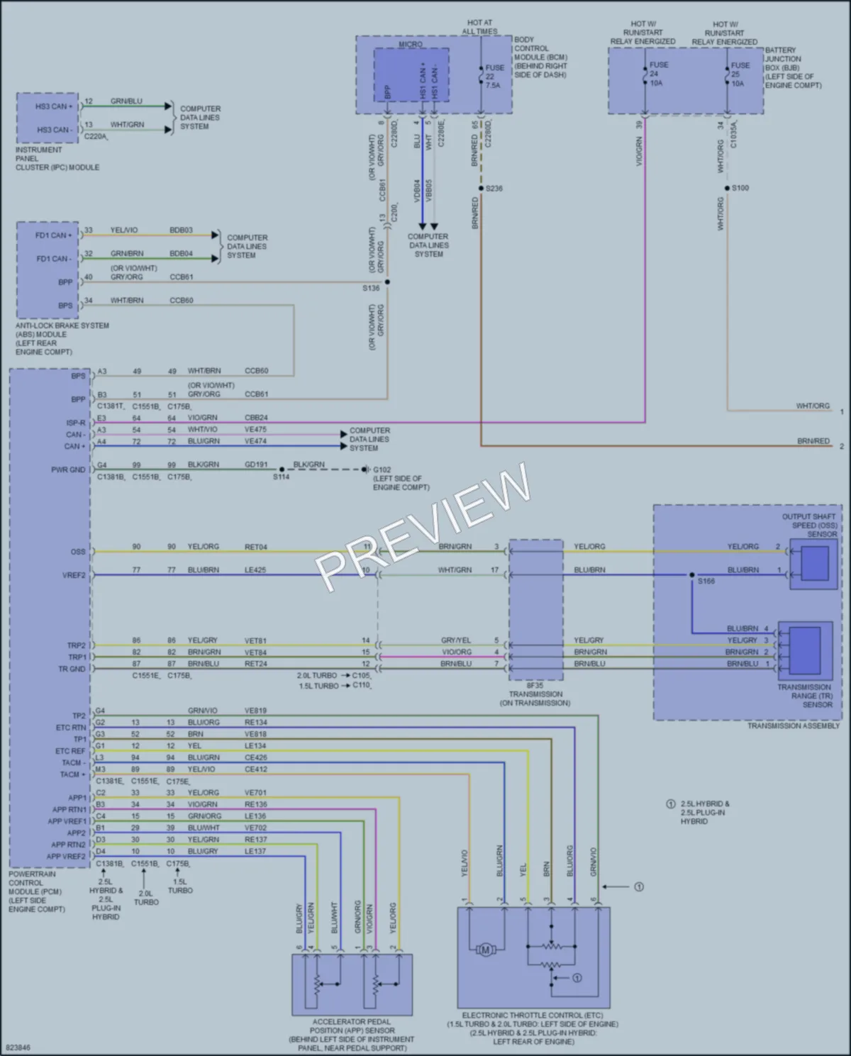 2023 Ford EscapeHybrid Cruise Control wiring diagram preview
