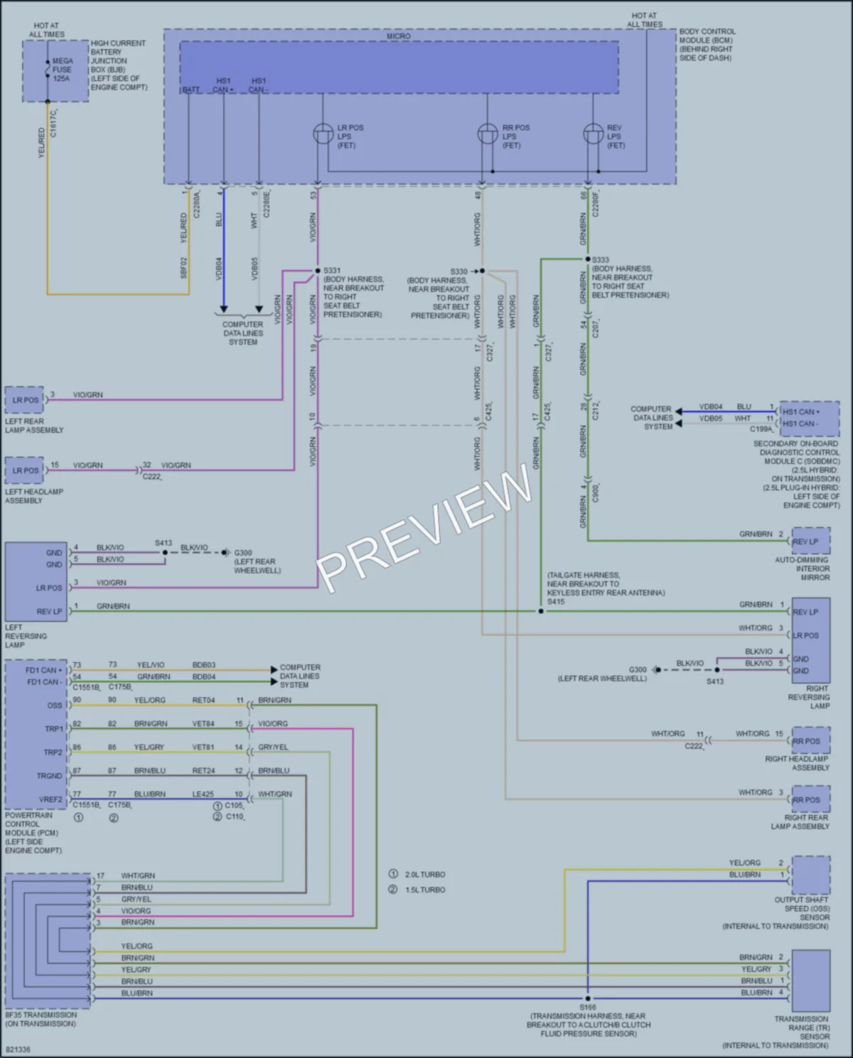2023 Ford EscapeHybrid Exterior Lights wiring diagram preview