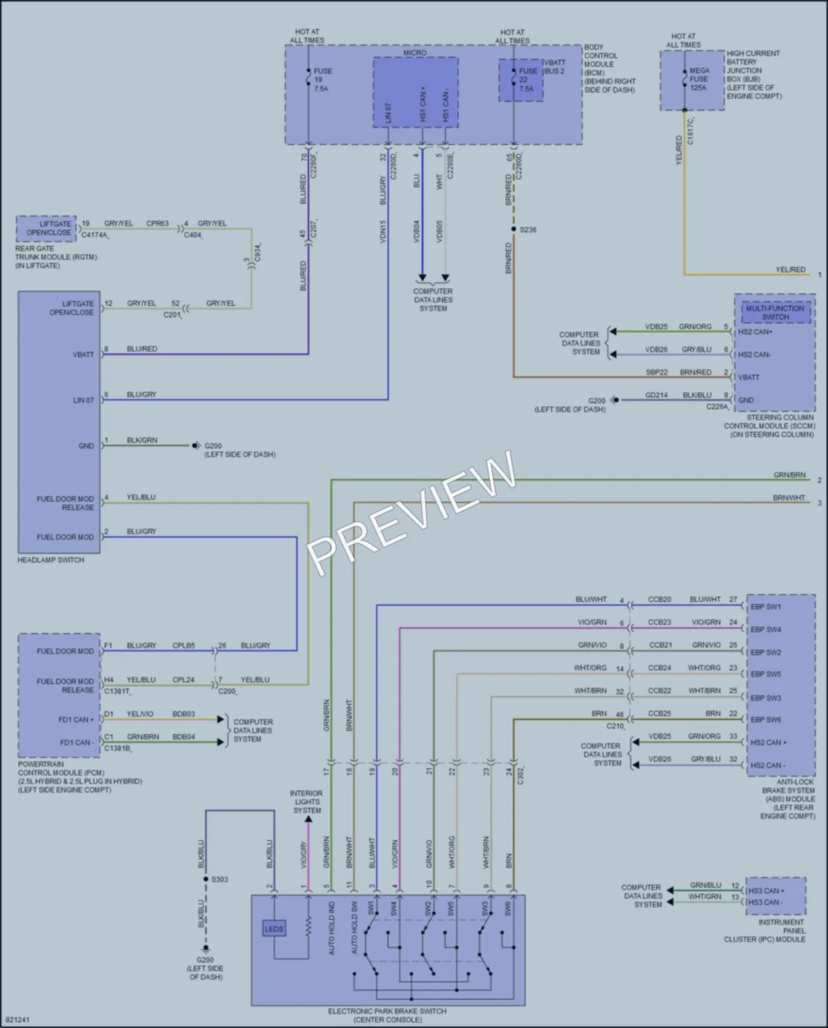 2023 Ford EscapeHybrid Headlights wiring diagram preview