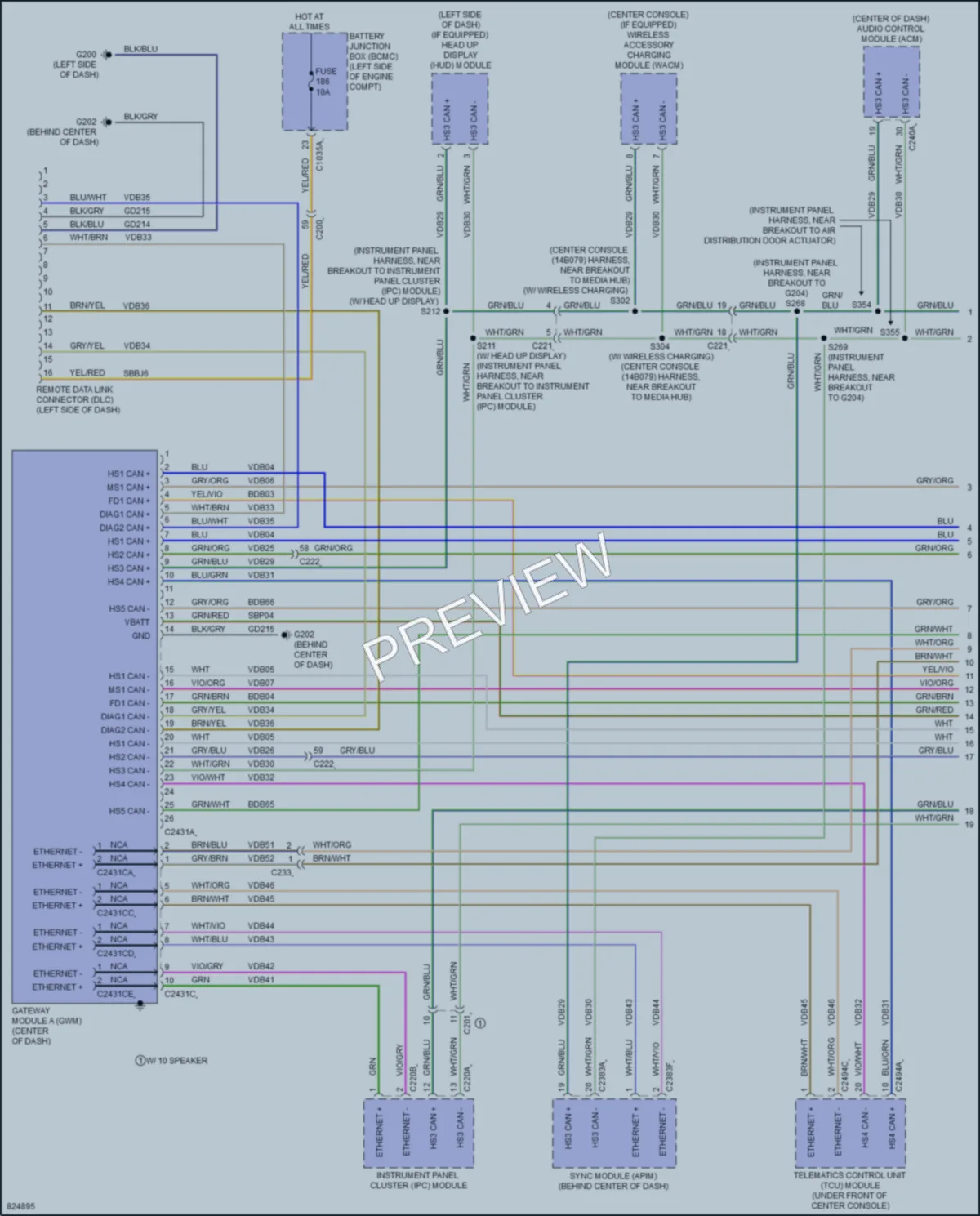 2023 Ford EscapePlugIn Computer Data Lines wiring diagram preview