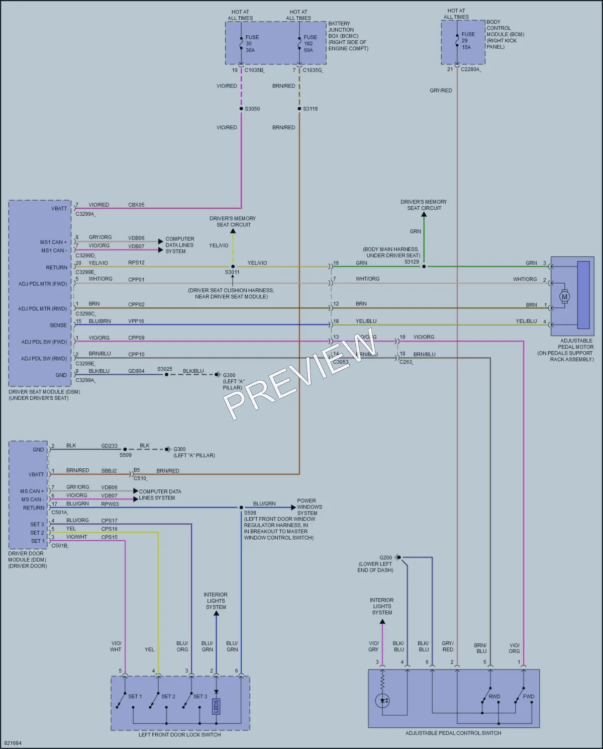 2023 Ford Expedition Memory Systems wiring diagram preview