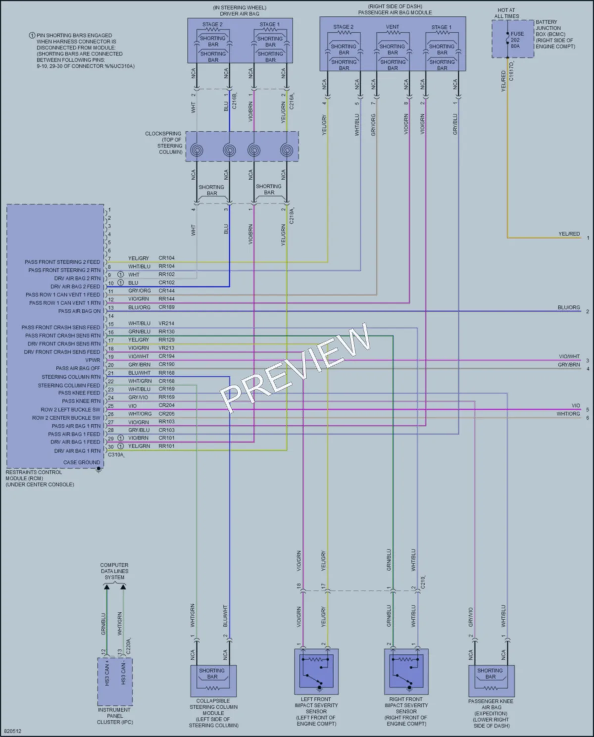 2023 Ford Expedition Supplemental Restraints wiring diagram preview