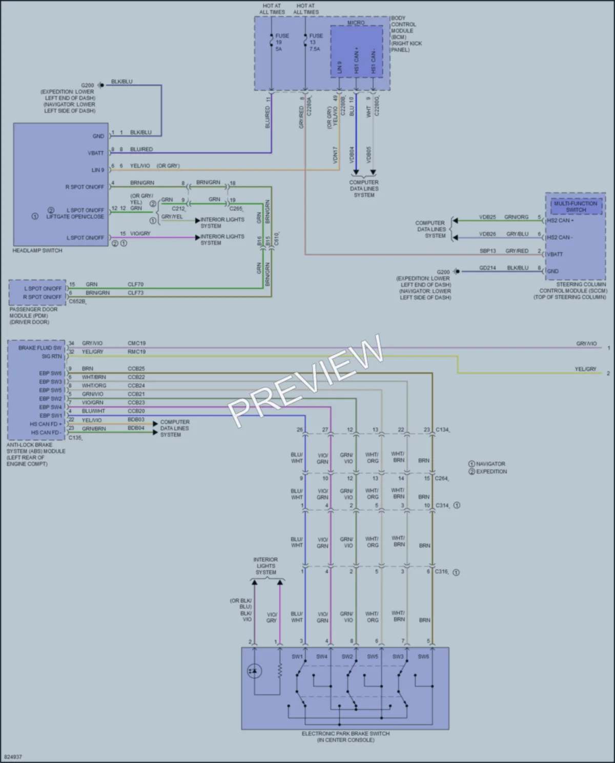 2023 Ford Expedition Warning Systems wiring diagram preview
