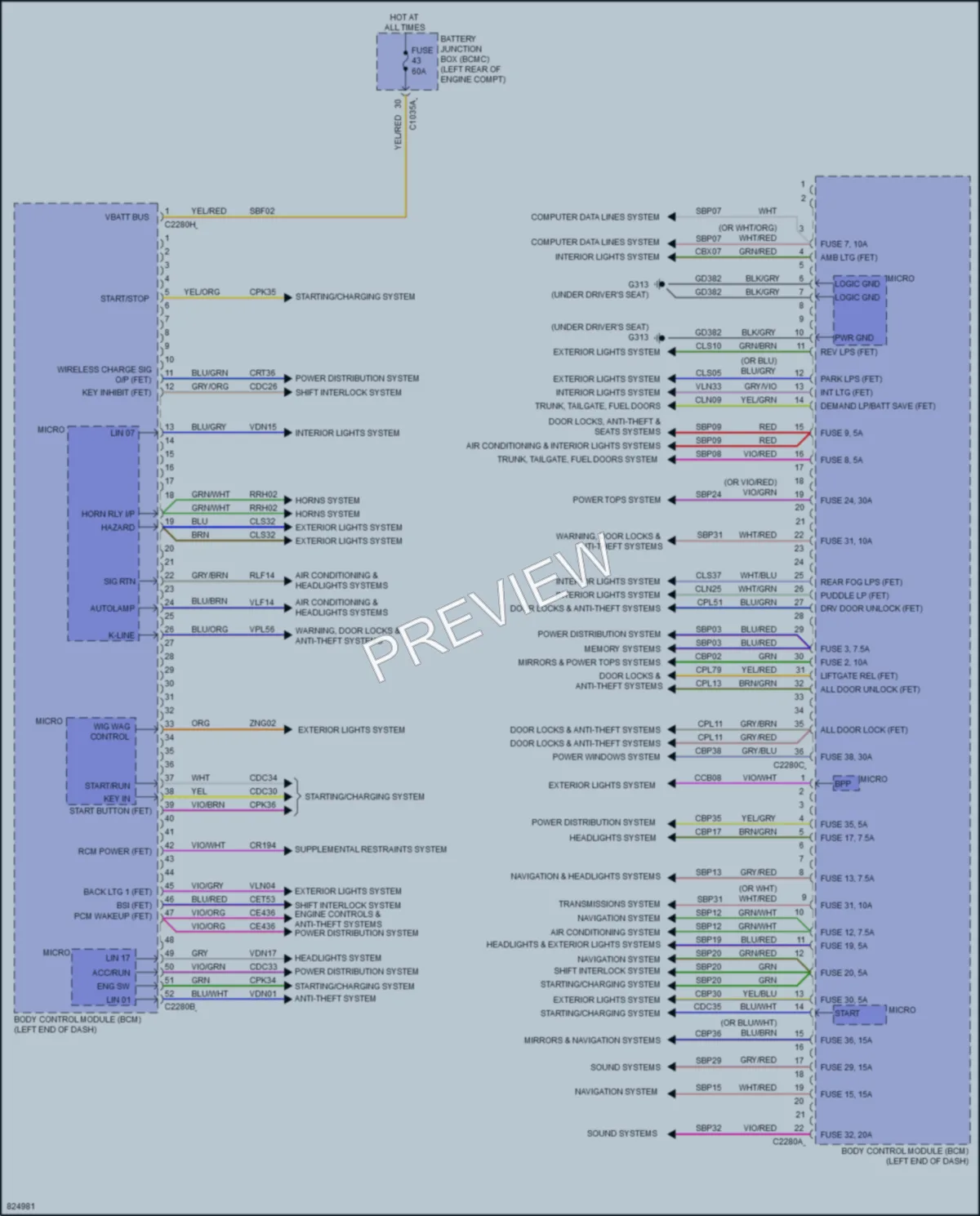 2023 Ford Explorer Body Control Modules wiring diagram preview
