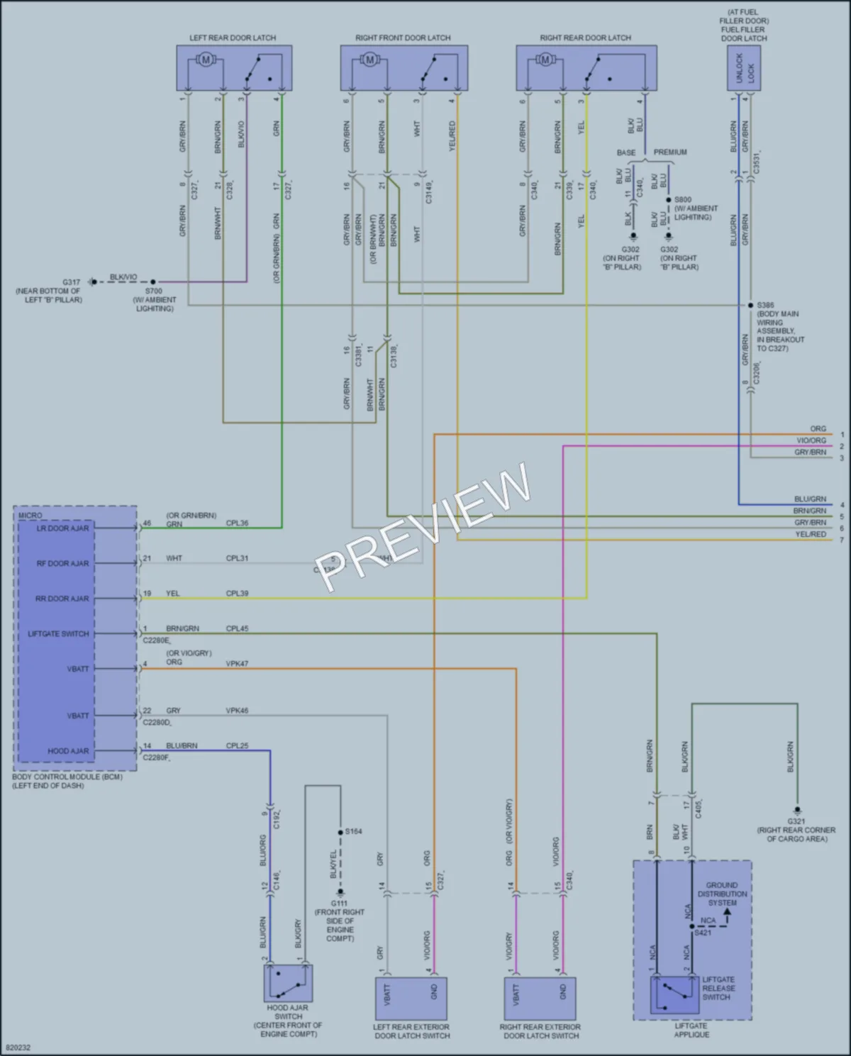 2023 Ford Explorer Power Door Locks wiring diagram preview