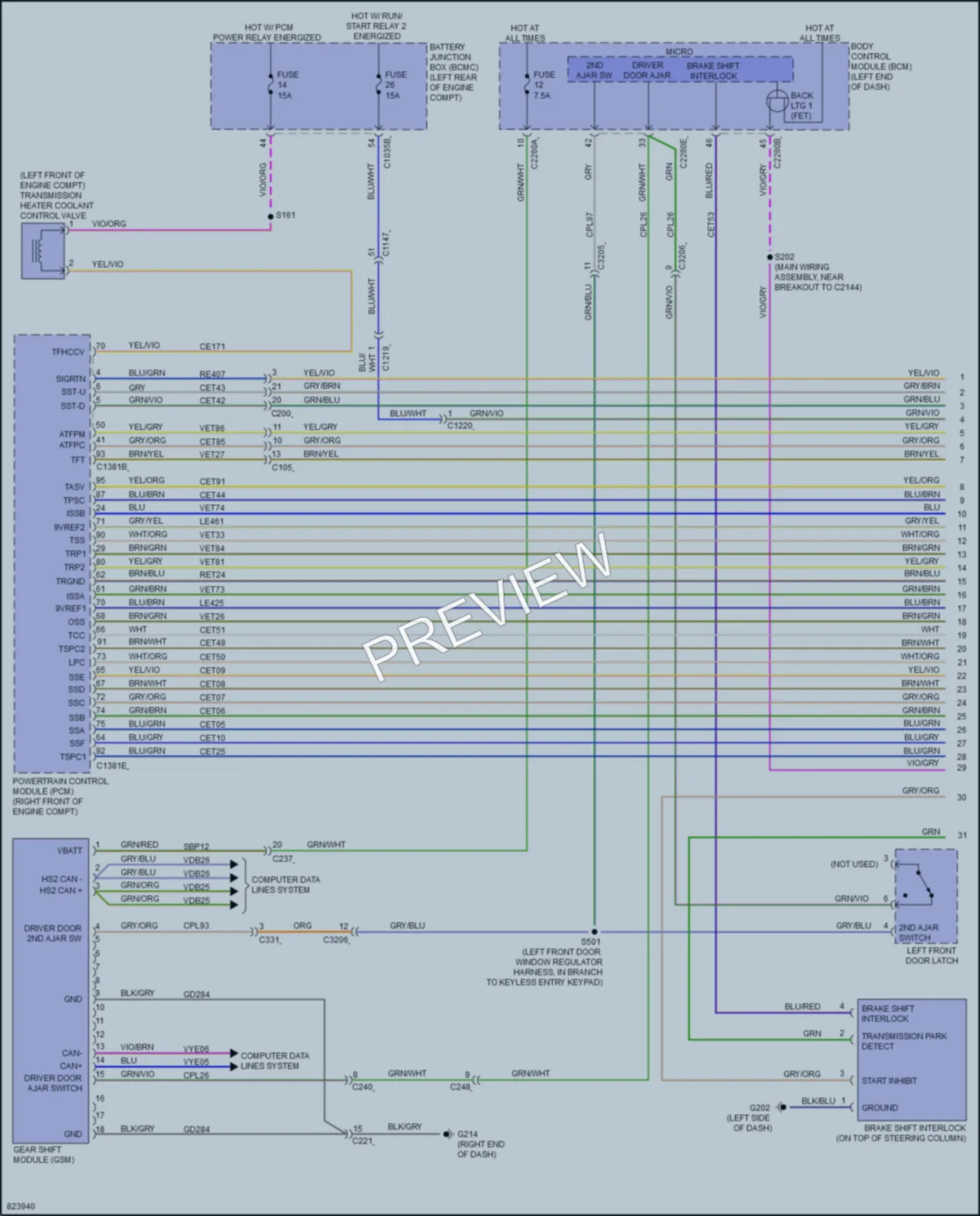 2023 Ford Explorer Transmission wiring diagram preview