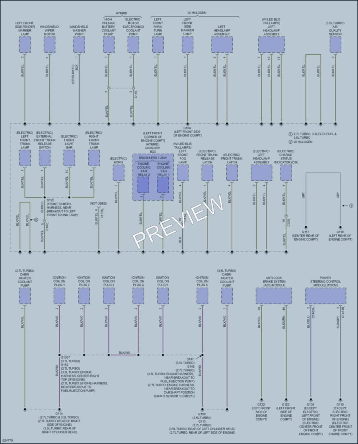 2023 Ford F150 Ground Distribution wiring diagram preview