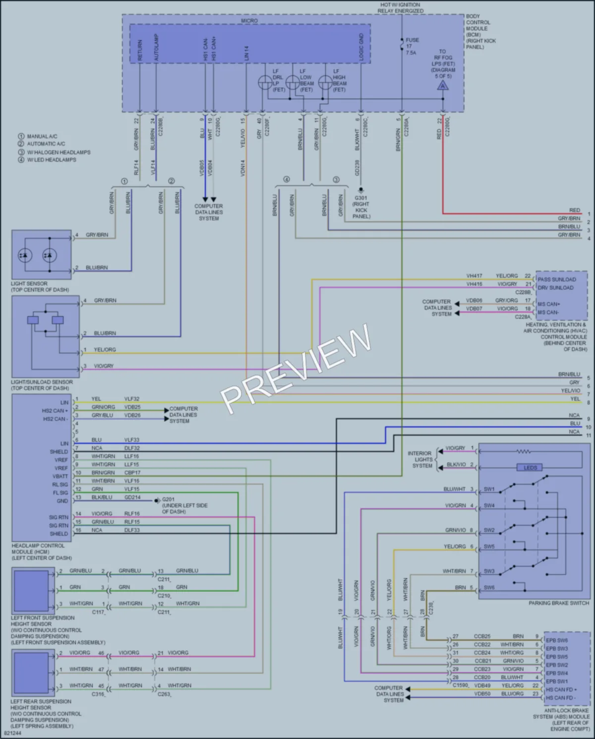 2023 Ford F150 Headlights wiring diagram preview