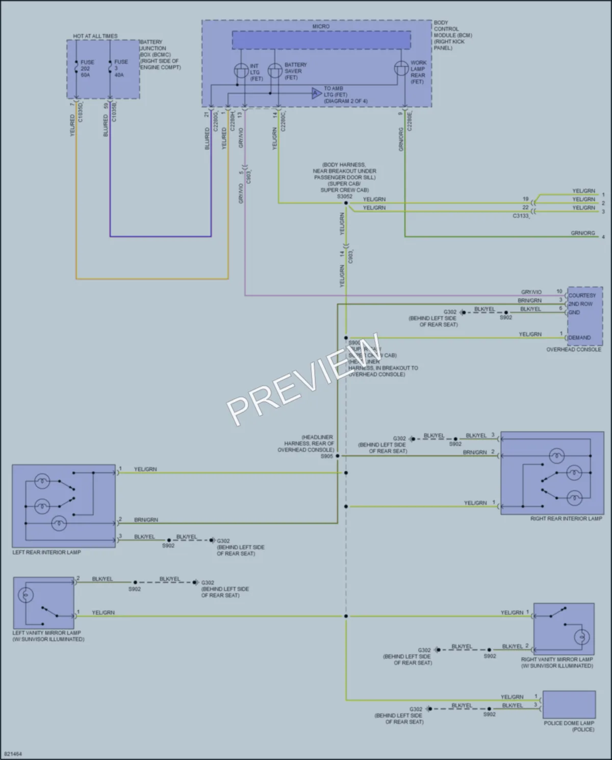 2023 Ford F150 Interior Lights wiring diagram preview