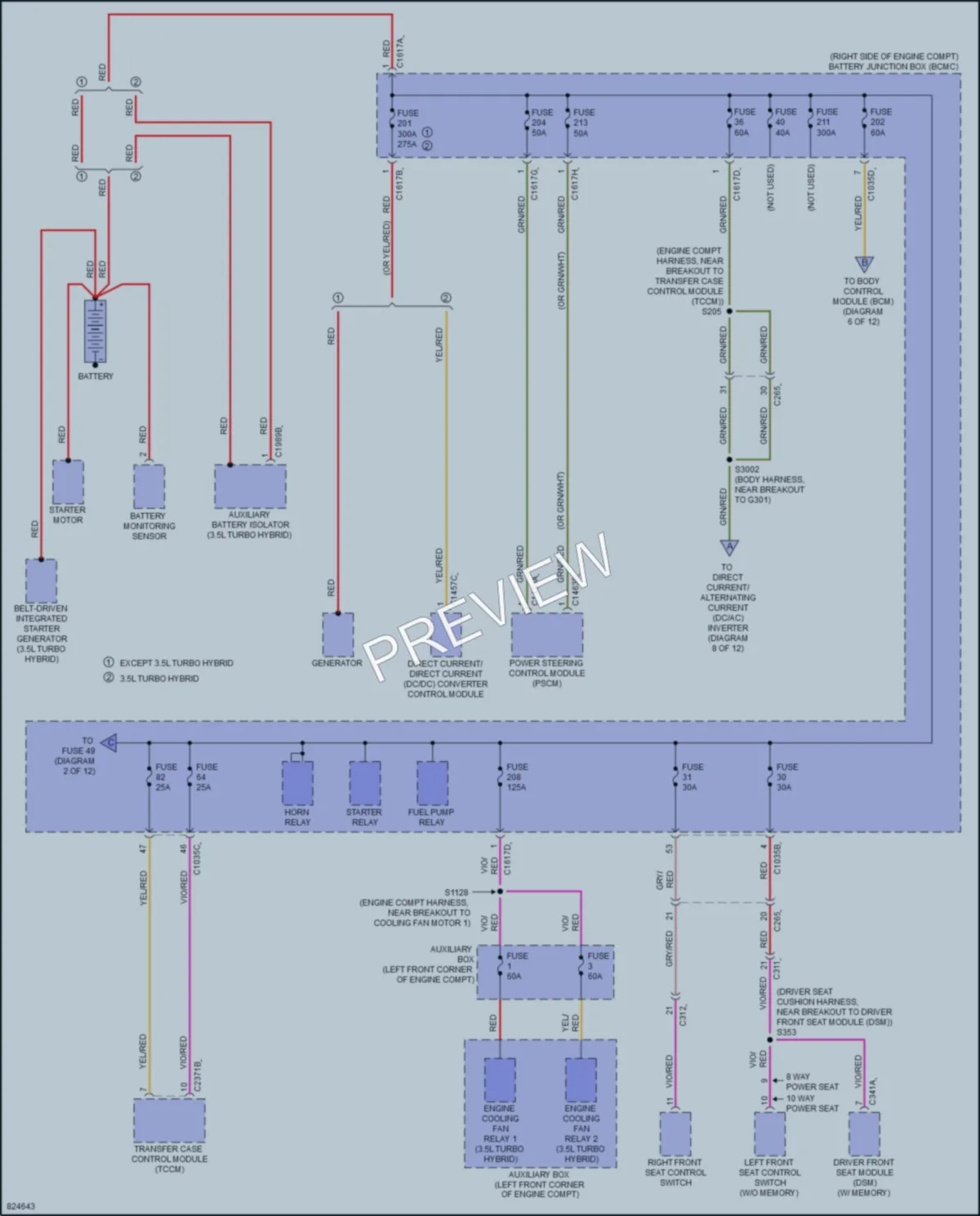 2023 Ford F150 Power Distribution wiring diagram preview