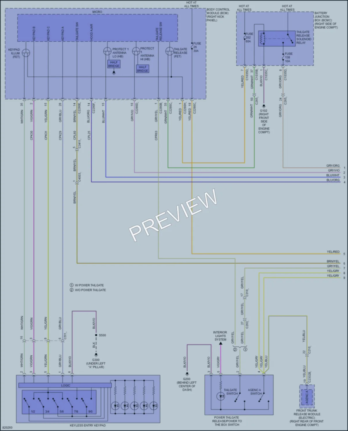 2023 Ford F150 Power Door Locks wiring diagram preview