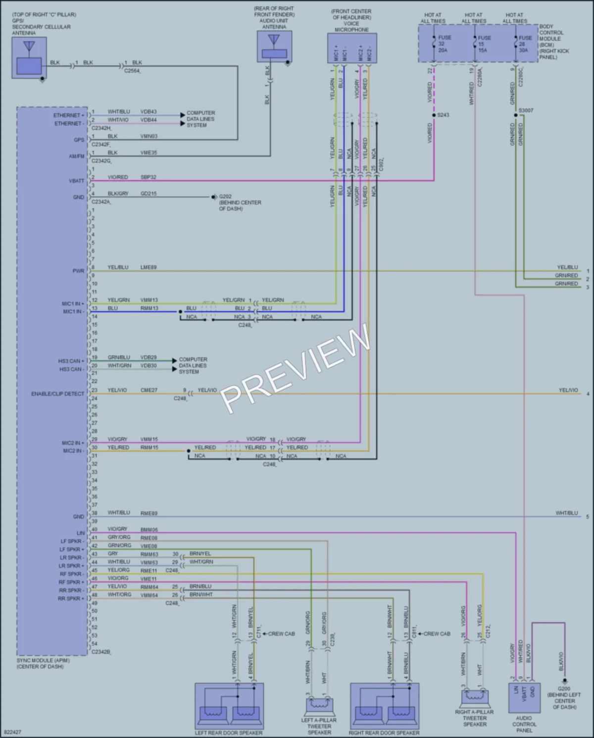 2023 Ford F150 Radio wiring diagram preview