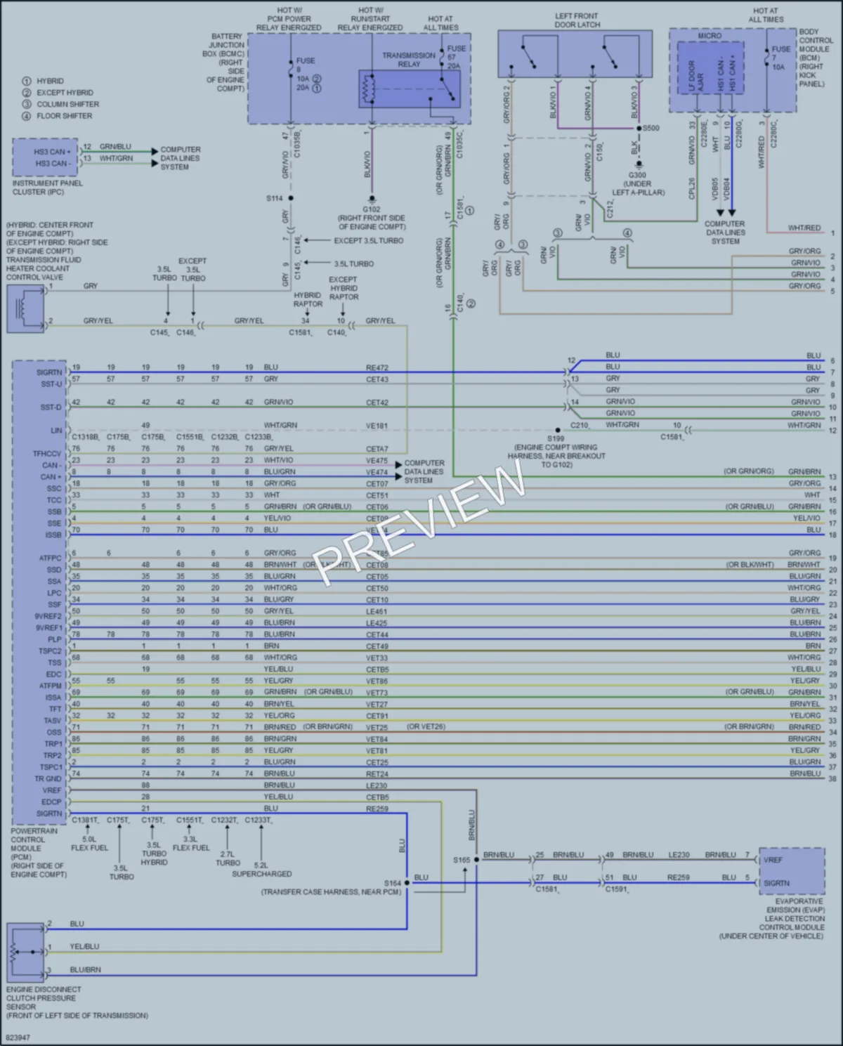 2023 Ford F150 Transmission wiring diagram preview
