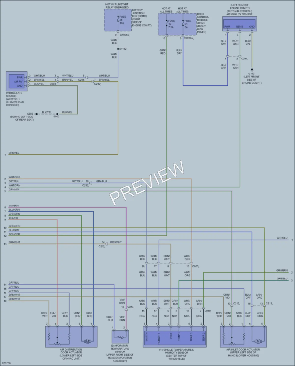 2023 Ford F150Hybrid Air Conditioning wiring diagram preview