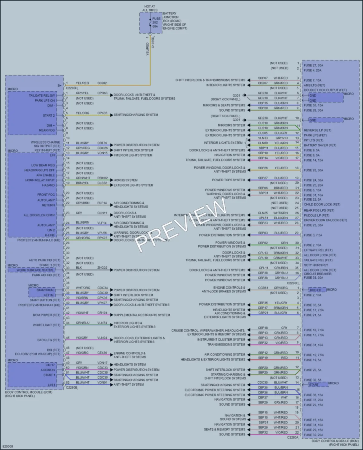 2023 Ford F150Hybrid Body Control Modules wiring diagram preview