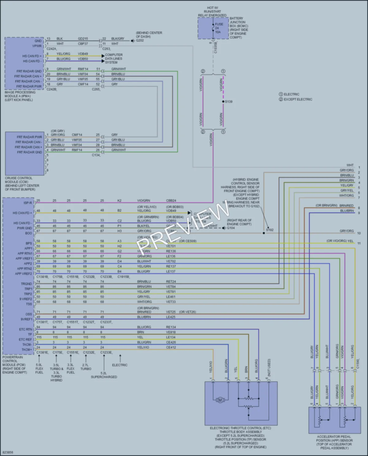 2023 Ford F150Hybrid Cruise Control wiring diagram preview