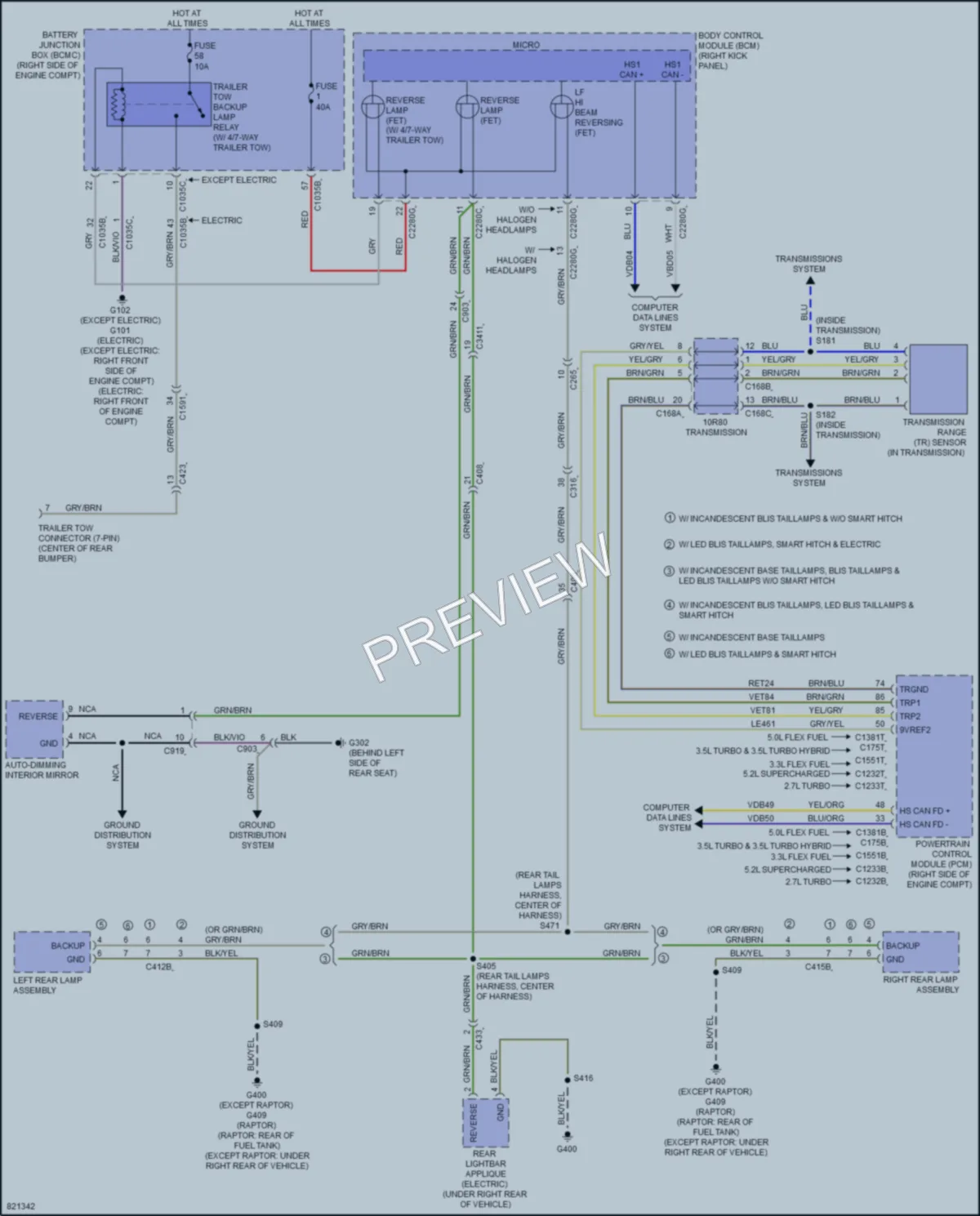 2023 Ford F150Hybrid Exterior Lights wiring diagram preview