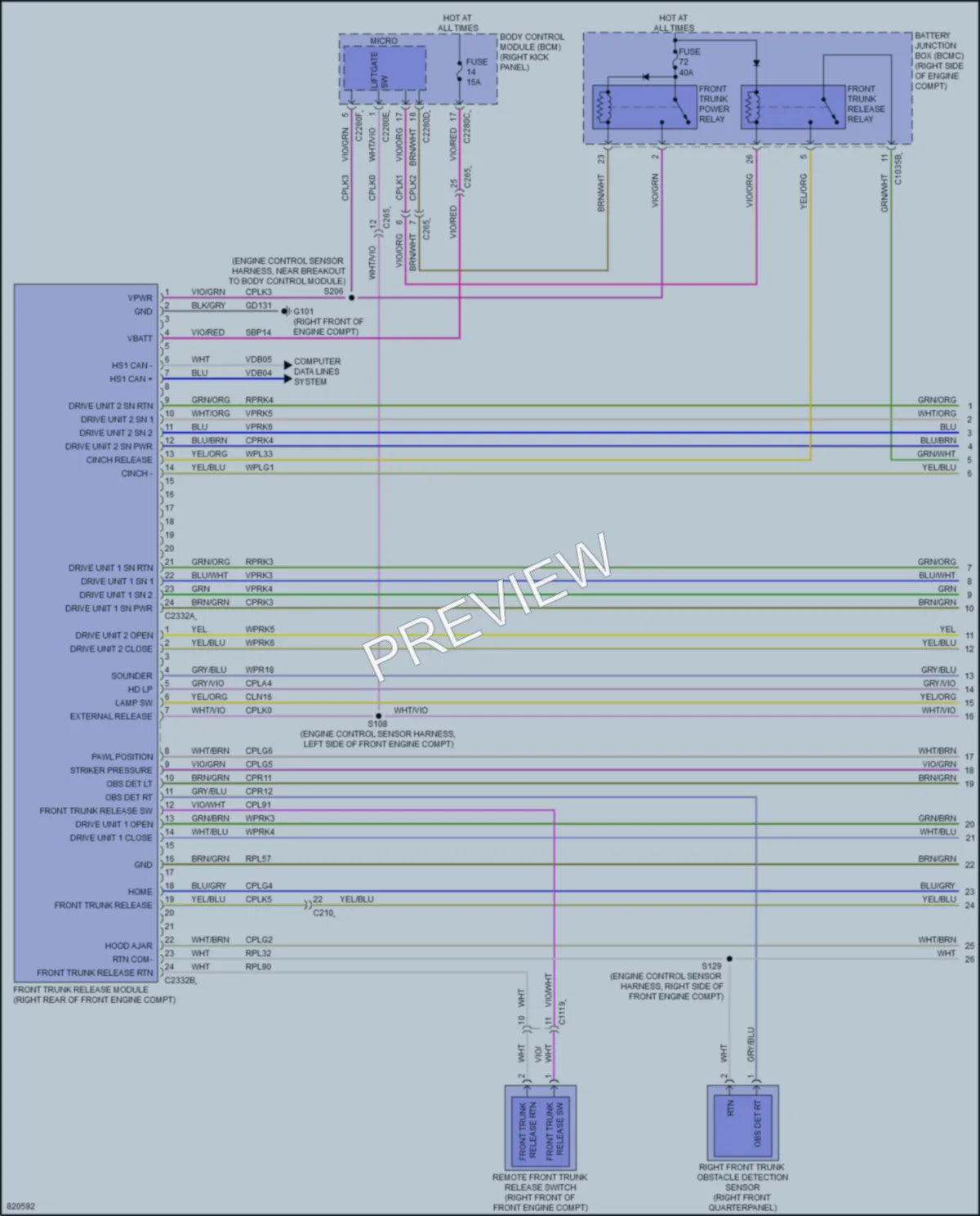 2023 Ford F150Hybrid Trunk Tailgate Fuel Door wiring diagram preview