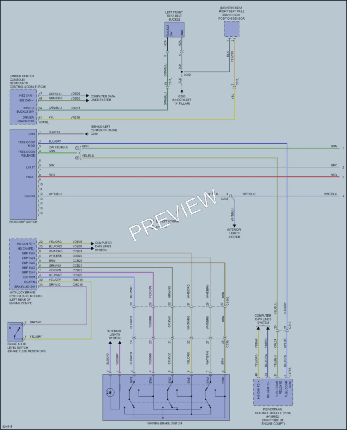 2023 Ford F150Hybrid Warning Systems wiring diagram preview