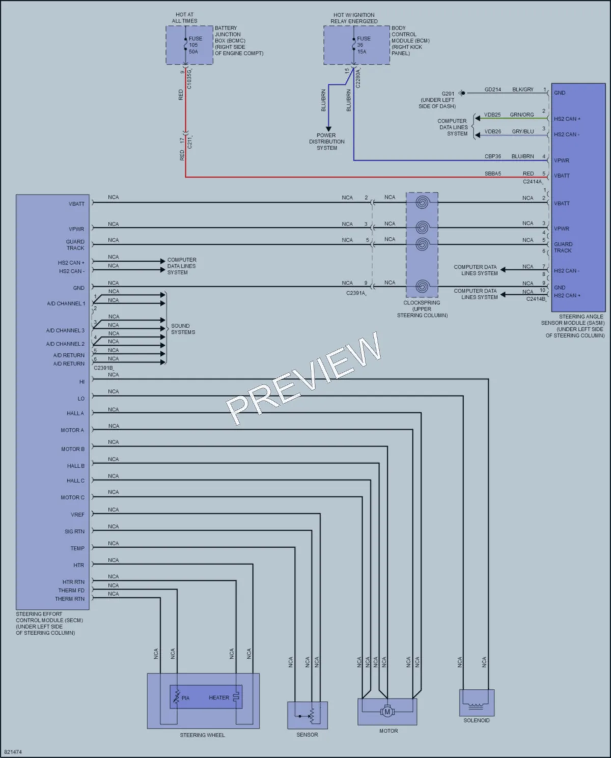 2023 Ford F150Lightning Electronic Power Steering wiring diagram preview