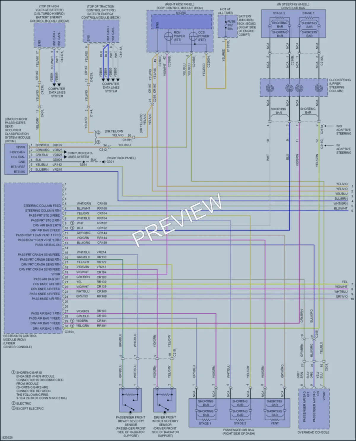 2023 Ford F150Lightning Supplemental Restraints wiring diagram preview
