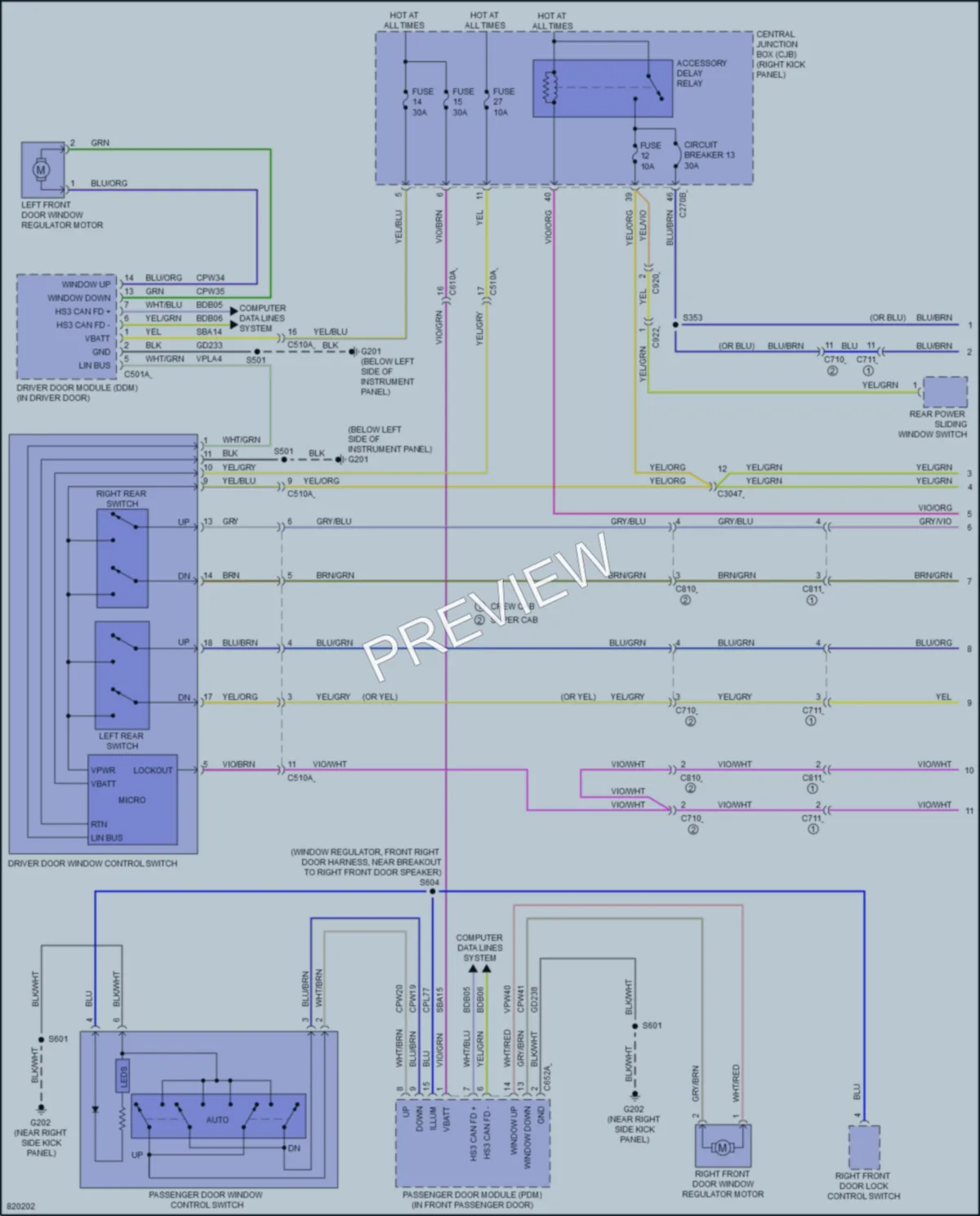 2023 Ford F250SuperDuty Power Windows wiring diagram preview