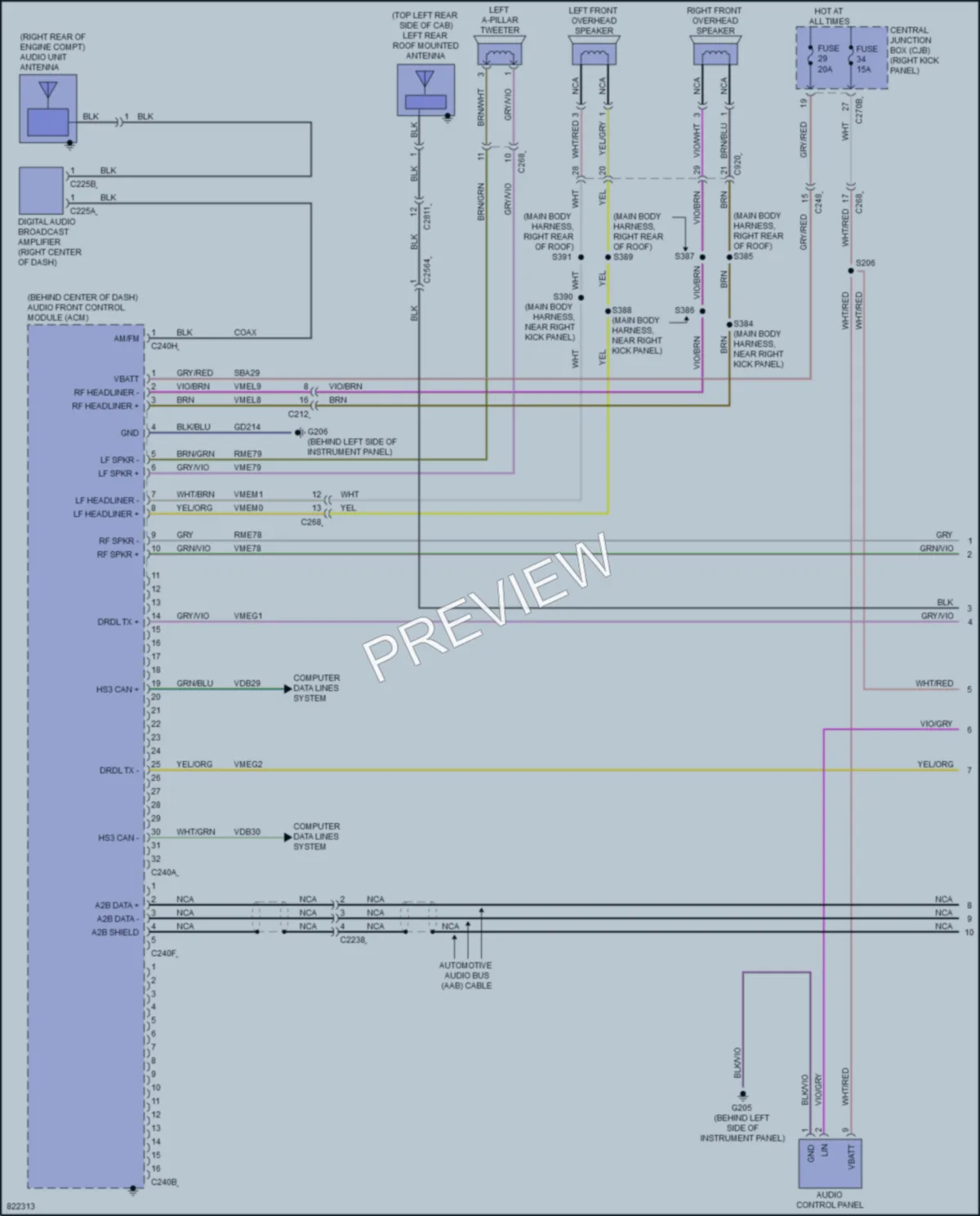 2023 Ford F250SuperDuty Radio wiring diagram preview