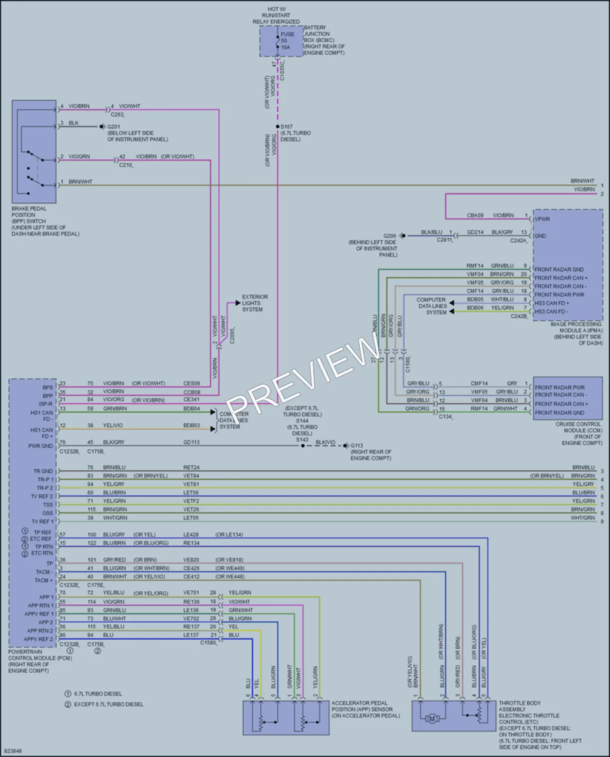 2023 Ford F350SuperDuty Cruise Control wiring diagram preview