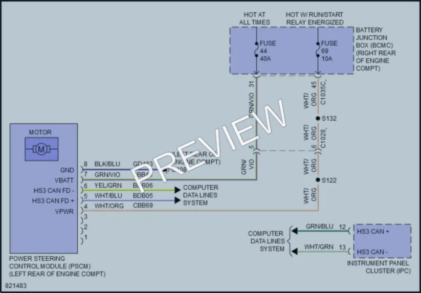 2023 Ford F350SuperDuty Electronic Power Steering wiring diagram preview