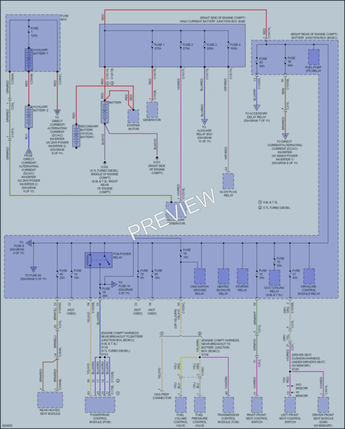 2023 Ford F350SuperDuty Power Distribution wiring diagram preview