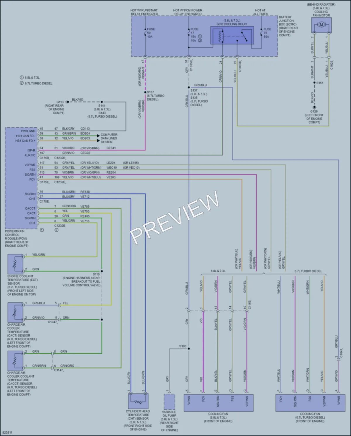 2023 Ford F450SuperDuty Cooling Fan wiring diagram preview