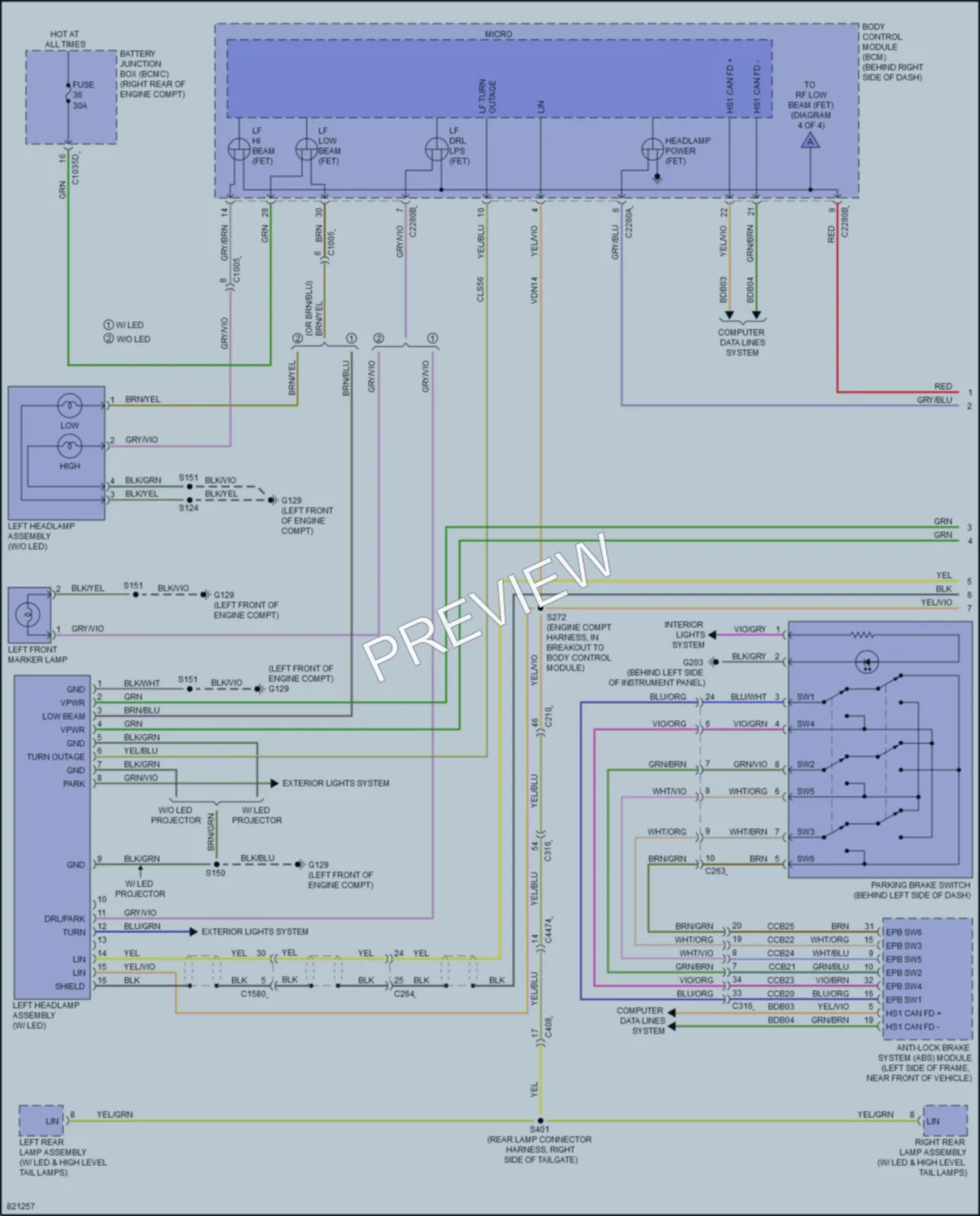 2023 Ford F450SuperDuty Headlights wiring diagram preview