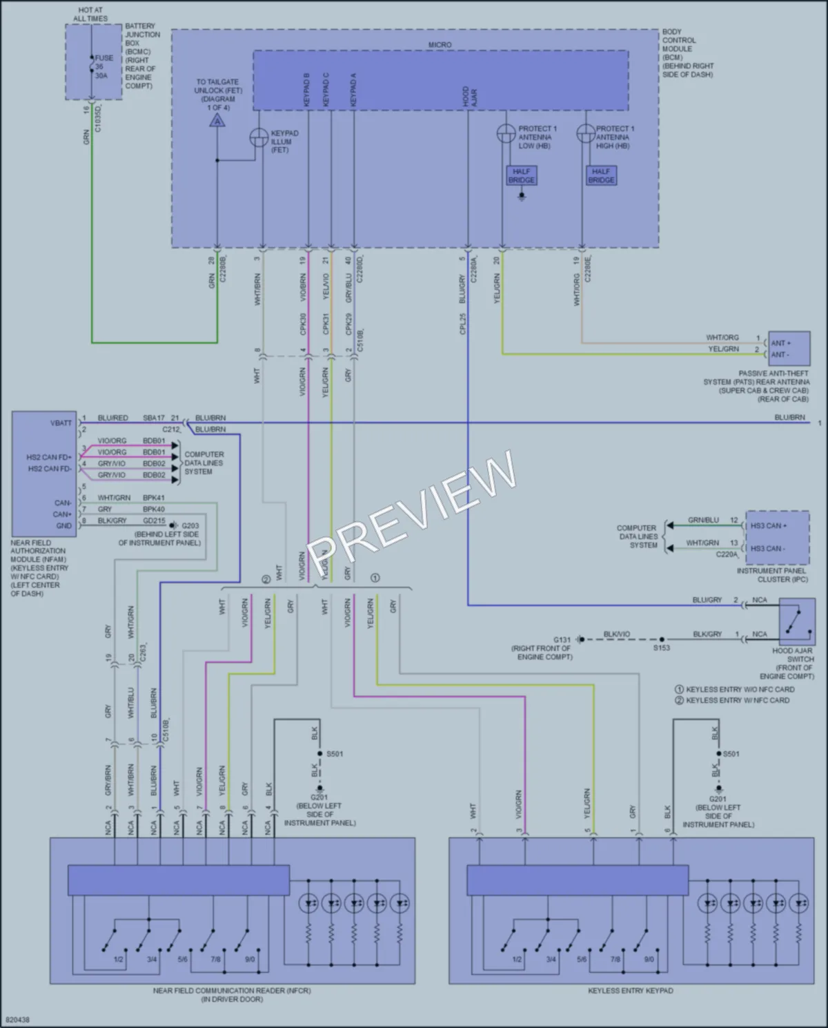 2023 Ford F550ChsCab Anti Theft wiring diagram preview