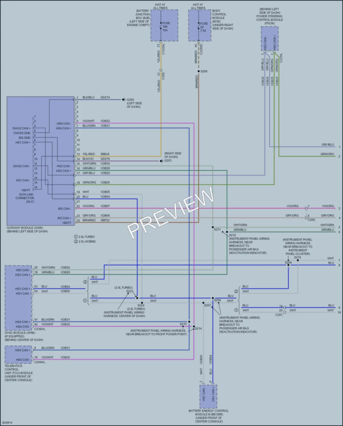 2023 Ford Maverick Computer Data Lines wiring diagram preview