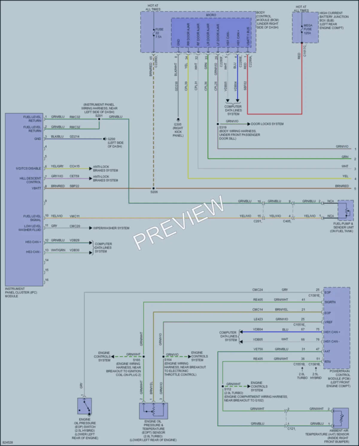 2023 Ford Maverick Instrument Cluster wiring diagram preview