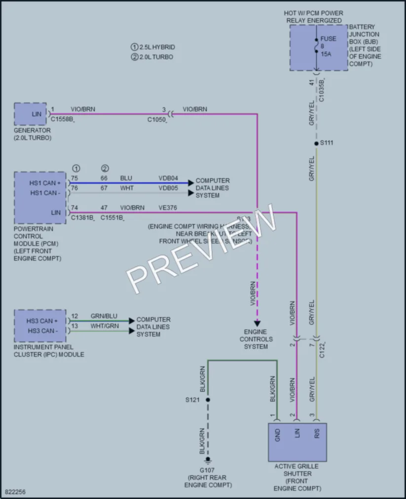 2023 Ford MaverickHybrid Active Bodyworks wiring diagram preview