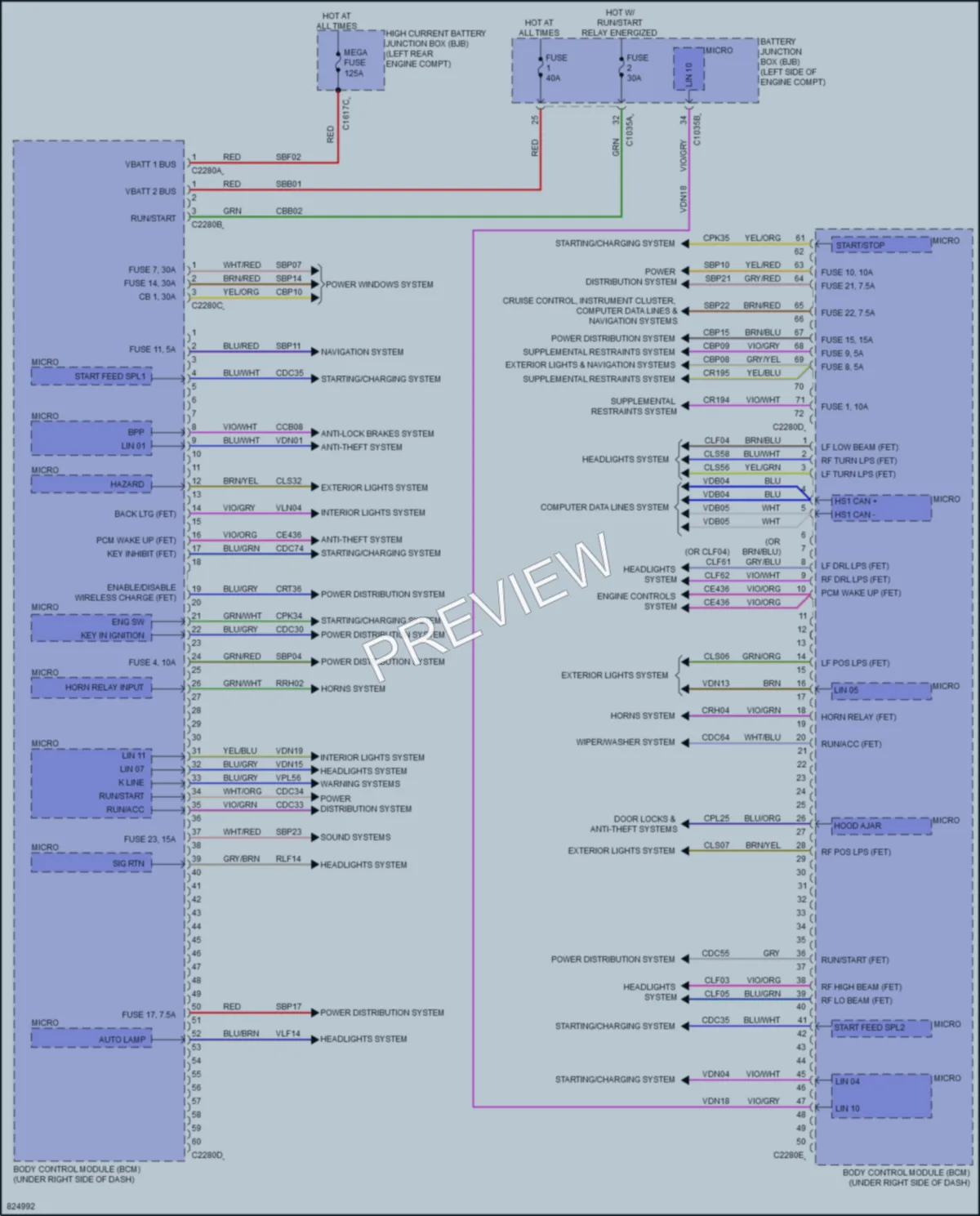 2023 Ford MaverickHybrid Body Control Modules wiring diagram preview