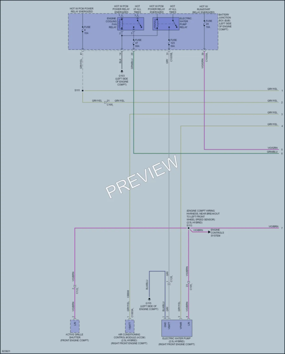 2023 Ford MaverickHybrid Cooling Fan wiring diagram preview