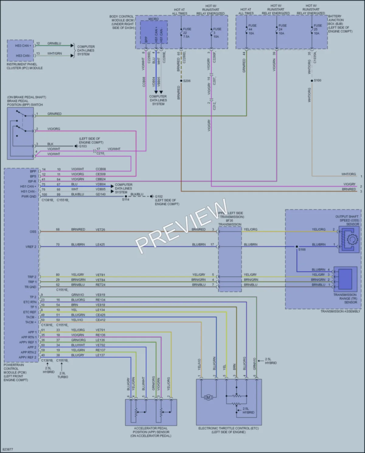 2023 Ford MaverickHybrid Cruise Control wiring diagram preview