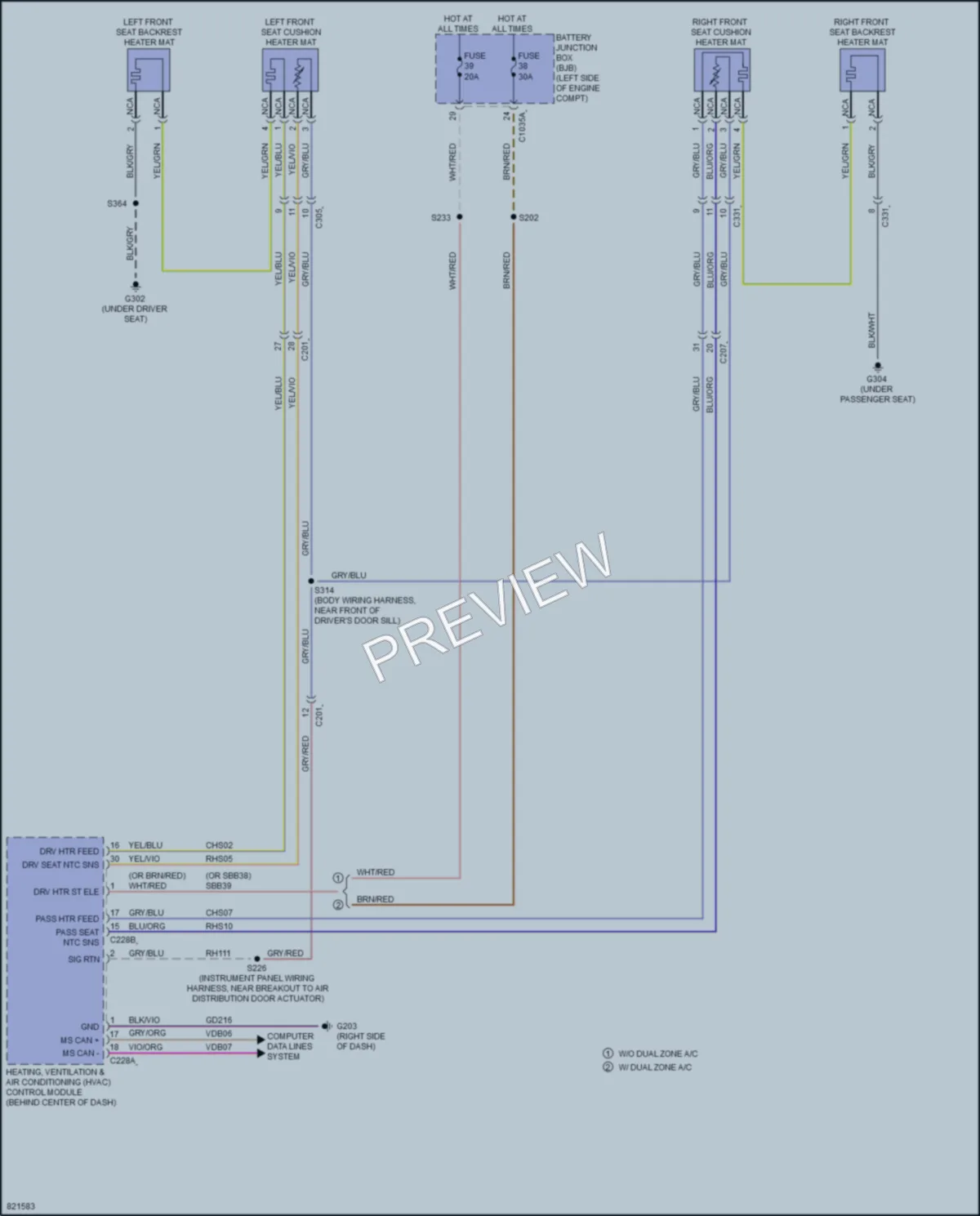 2023 Ford MaverickHybrid Power Seats wiring diagram preview