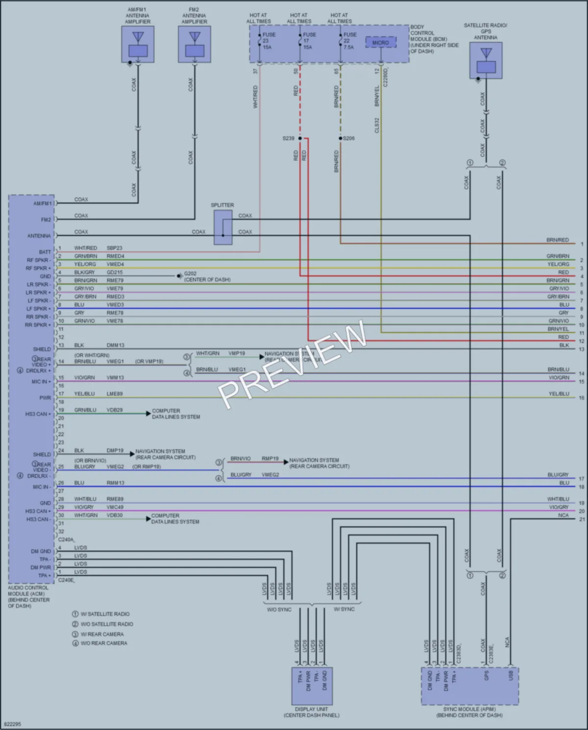 2023 Ford MaverickHybrid Radio wiring diagram preview