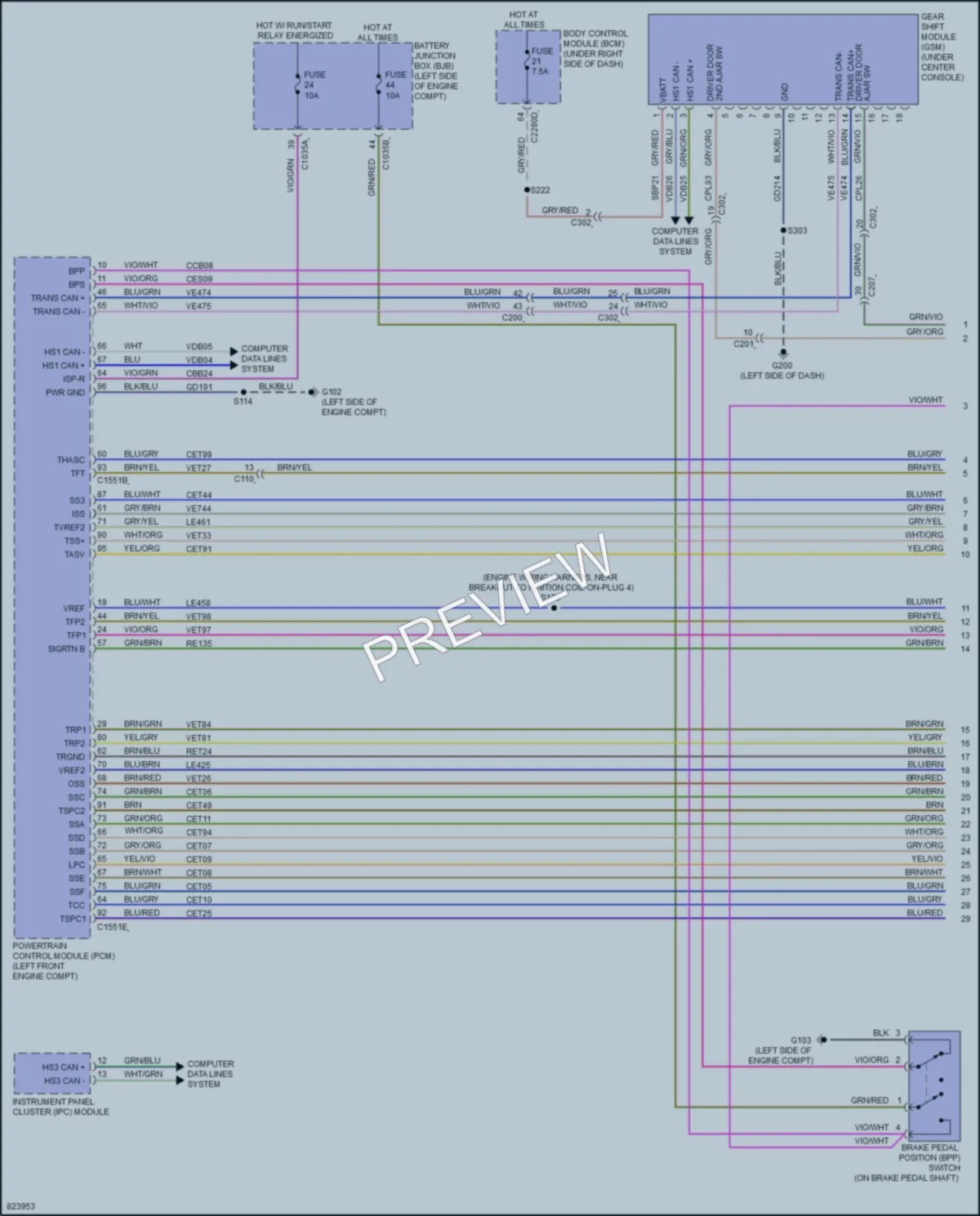 2023 Ford MaverickHybrid Transmission wiring diagram preview