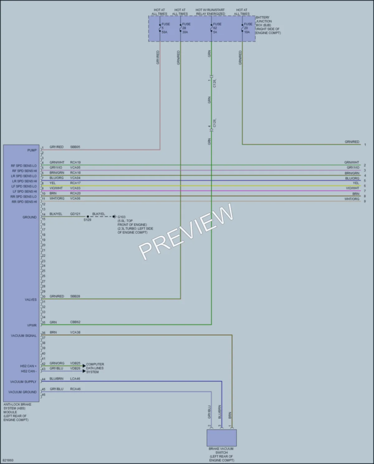 2023 Ford Mustang Anti Lock Brakes wiring diagram preview