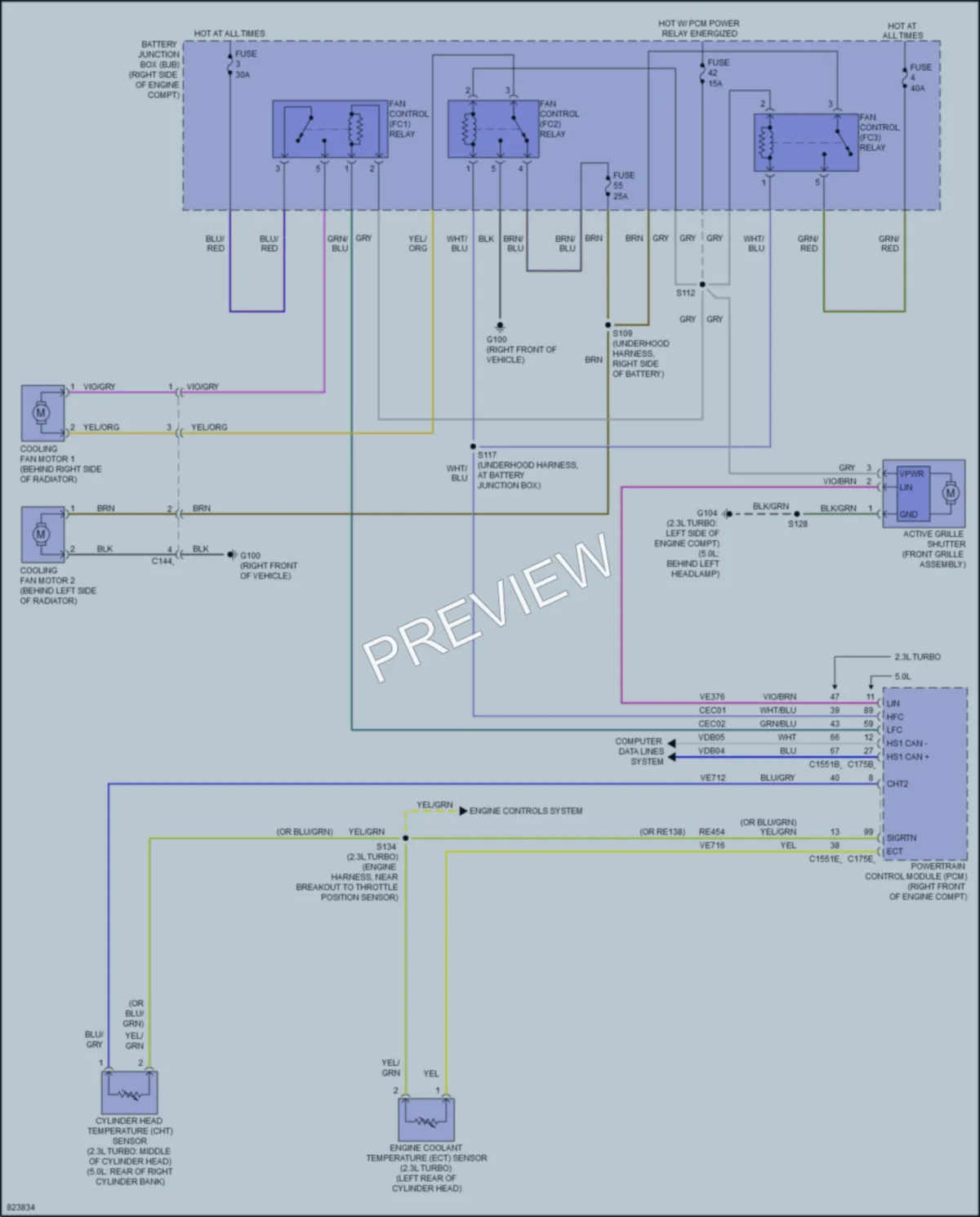 2023 Ford Mustang Cooling Fan wiring diagram preview